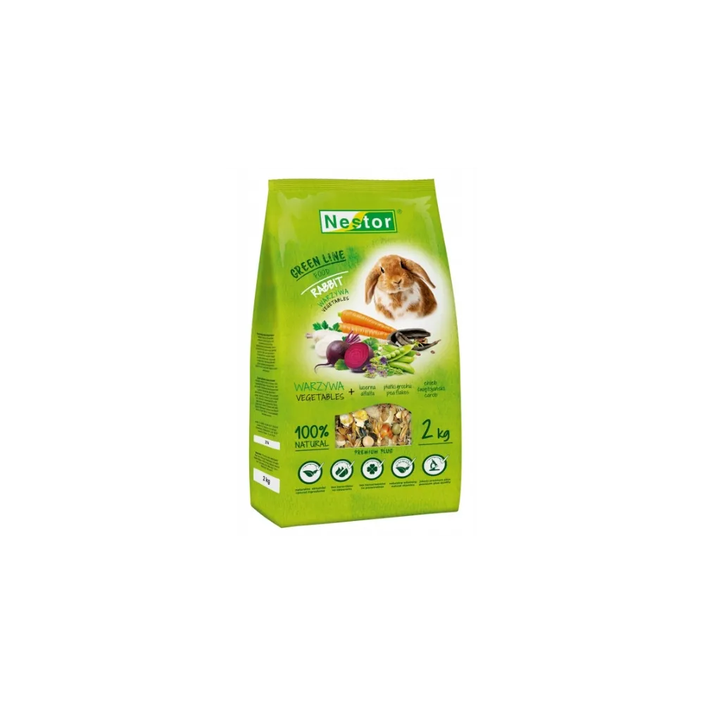 NESTOR Pokarm dla Królików Green Line 2kg – Naturalna Zbilansowana Karma