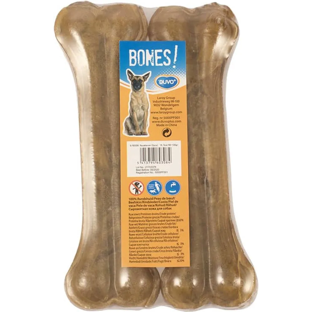 DUVO+ Gryzak Kość Naturalna Prasowana 16,5cm 2szt – Gryzak dla Psów