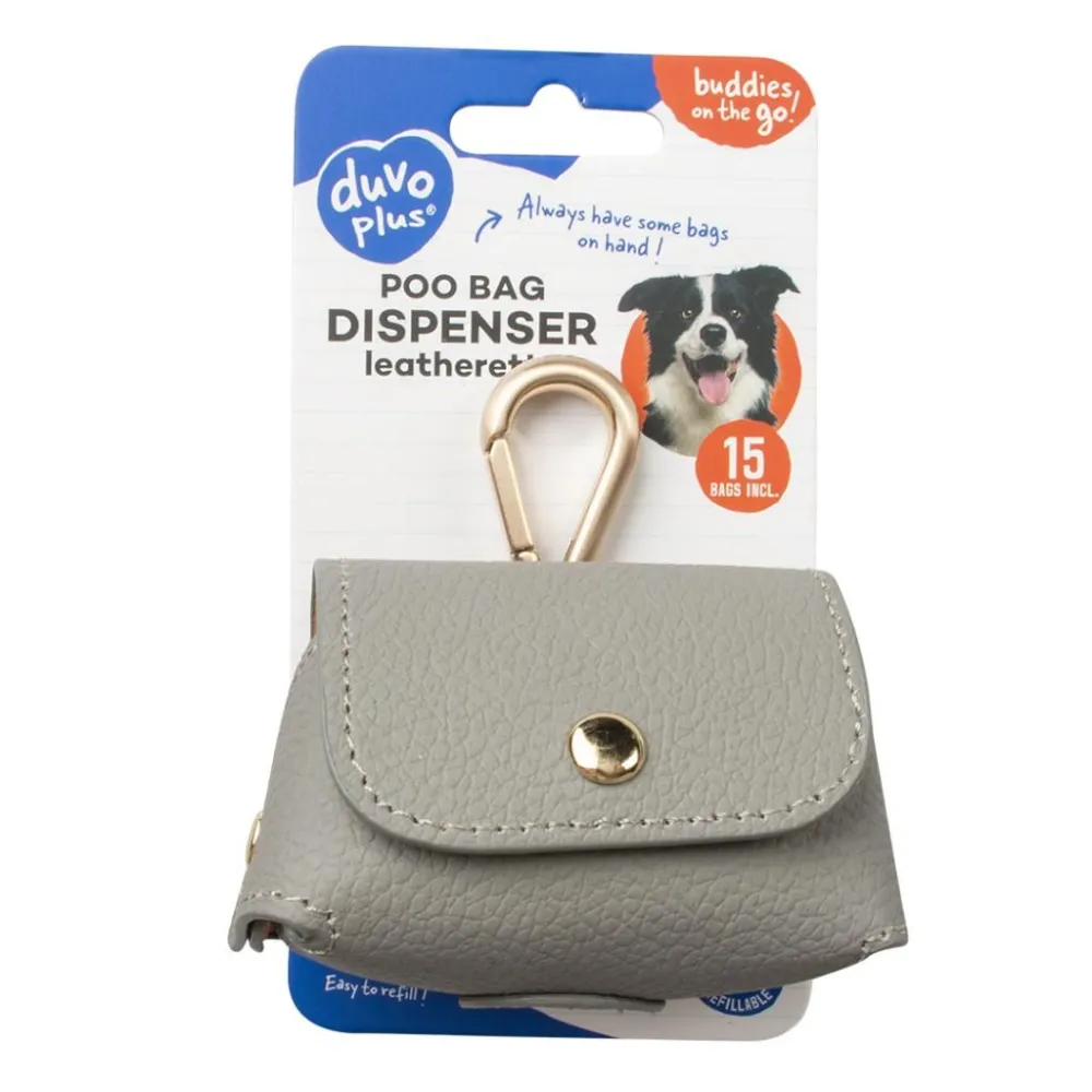 DUVO+ Dyspenser na Worki Szary 6.5x8.5x9cm – Praktyczny Dyspenser na Spacery z Psem