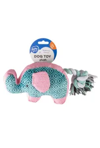 DUVO+ Zabawka Słoń Retro Niebiesko-Różowy 24x11x5cm – Miękka i Interaktywna Zabawka dla Psów