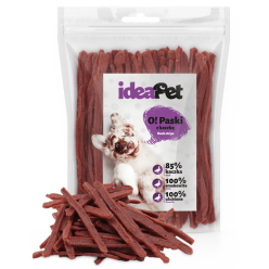 IDEAPET 500g Paski Miękkie z Kaczką – Delikatna i Smakowita Przekąska dla Psów