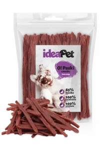 IDEAPET 500g Paski Miękkie z Kaczką – Delikatna i Smakowita Przekąska dla Psów