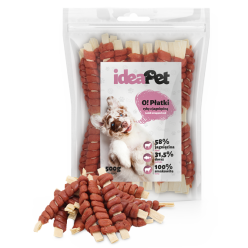 IDEAPET 500g Płatki Ryby z Jagnięciną – Zdrowa i Smakowita Przekąska dla Psów