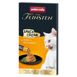 ANIMONDA Vom Feinsten Snack Cream z Kurczakiem 6x15g – Smakowita i Zdrowa Przekąska dla Kota