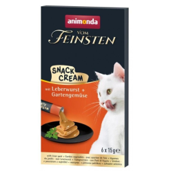 ANIMONDA Vom Feinsten Snack Cream Pasztet z Wątróbki i Warzyw 6x15g – Zdrowa i Smakowita Przekąska dla Kota