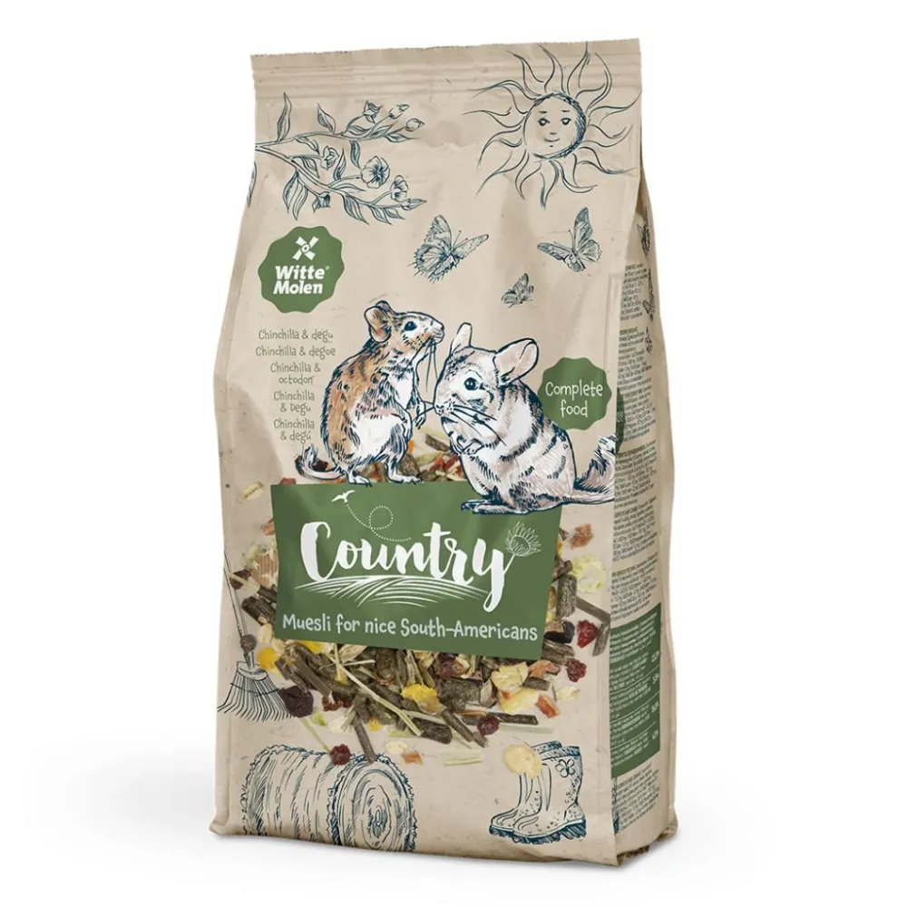 WITTE MOLEN Country 850g dla Szynszyli i Koszatniczek – Naturalny i Zbilansowany Pokarm