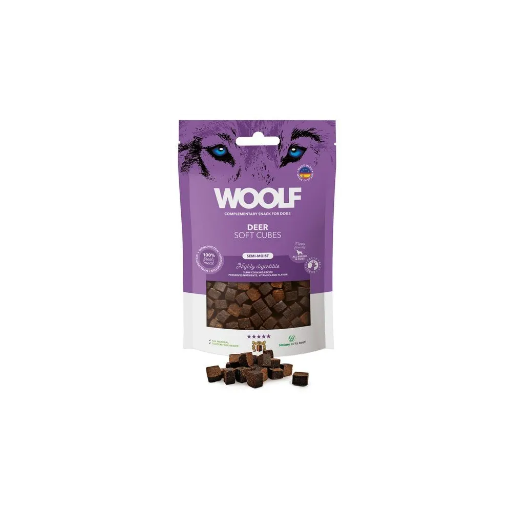 Woolf Soft Cubes Monoprotein Deer 100g