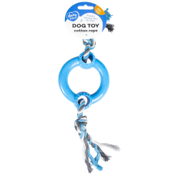 Duvo+ Ringo Guma z Sznurami – Wytrzymała Zabawka dla Psa 30 cm (Niebieska)