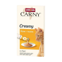 ANIMONDA Carny Creamy – Kremowy przysmak z kurczakiem i tauryną dla kota (6x15g)