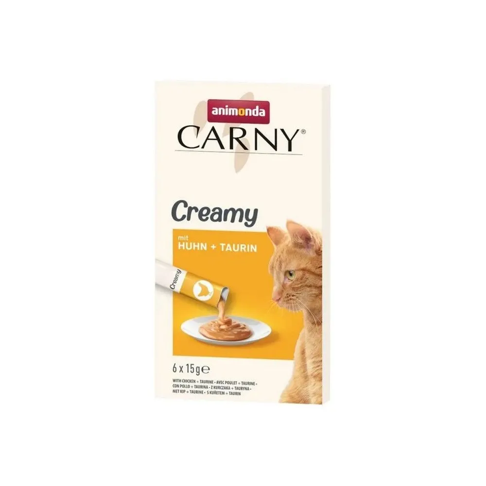 ANIMONDA Carny Creamy – Kremowy przysmak z kurczakiem i tauryną dla kota (6x15g)