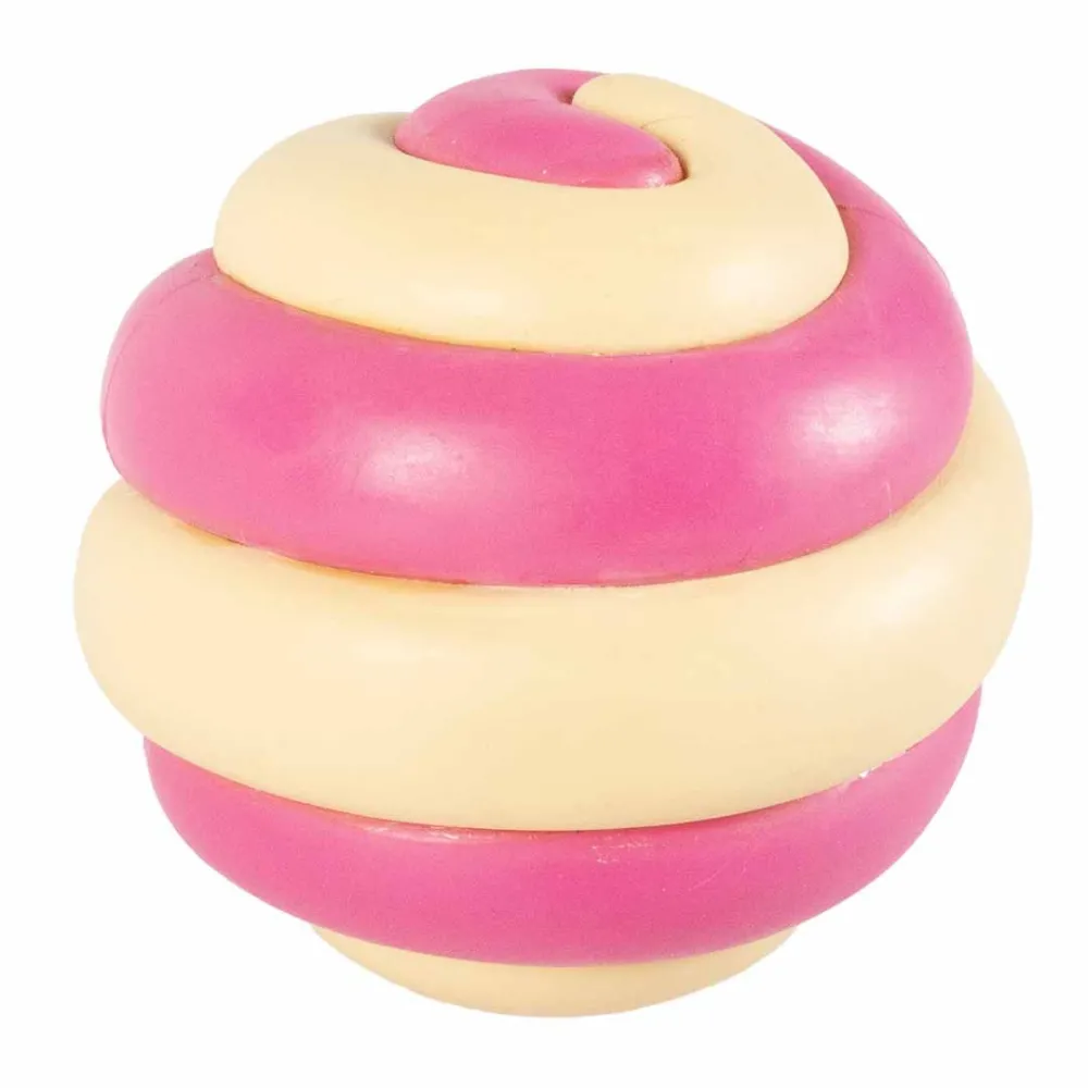 Coockoo Berry Swirl – Gumowa Zabawka dla Psa 7,5 cm (Różowo-Beżowa)