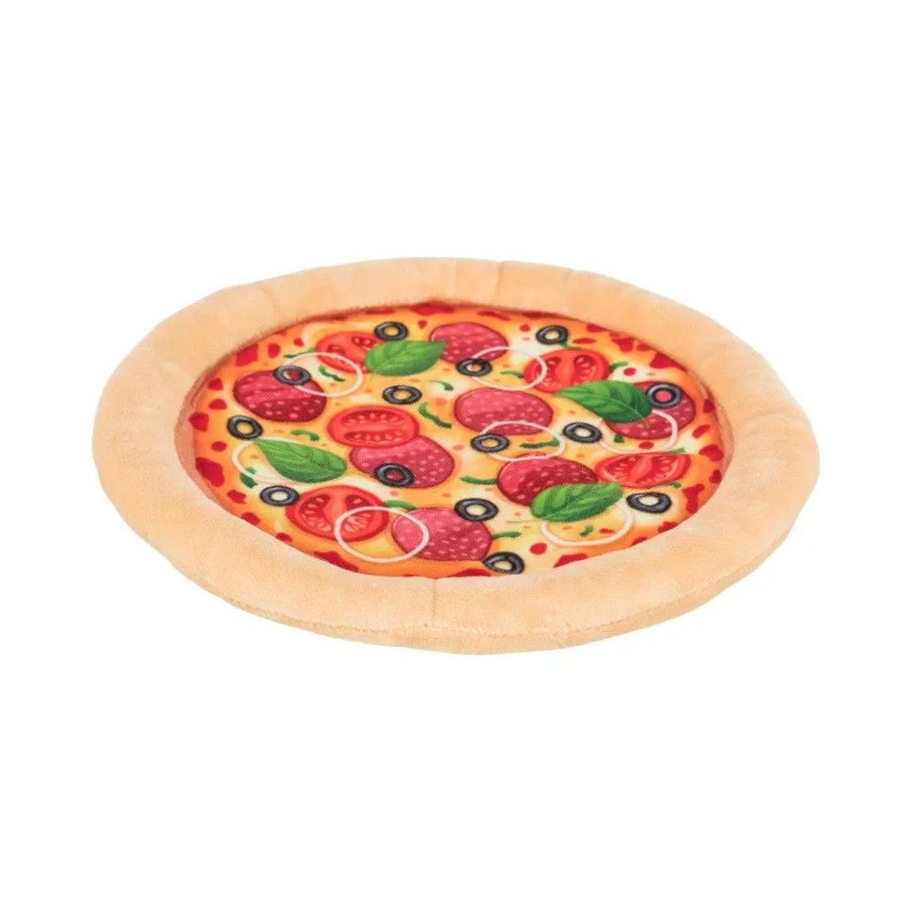 Szeleszcząca Pizza dla Psa TRIXIE – Pluszowa Zabawka z Piszczałką 26 cm