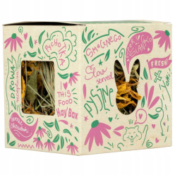 Tivo Hay'Box Jeżówka + Słonecznik 9x9x9 cm – Naturalna Zabawka dla Gryzoni i Królików