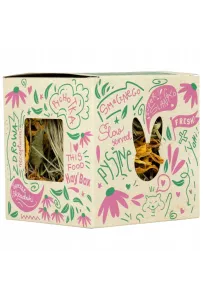 Tivo Hay'Box Jeżówka + Słonecznik 9x9x9 cm – Naturalna Zabawka dla Gryzoni i Królików