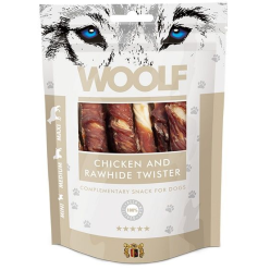 Woolf Chicken & Rawhide Twister 100G