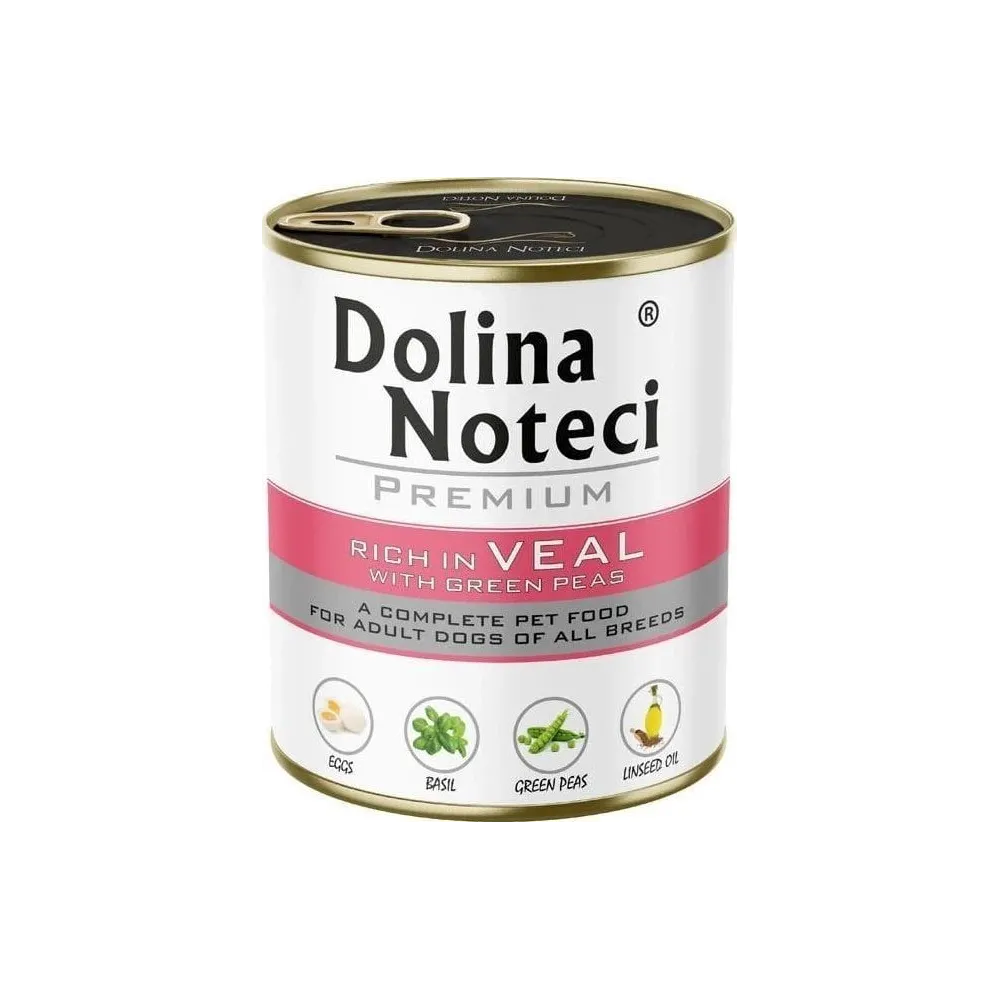 Dolina Noteci Cielęcina z Groszkiem 800g – Pełnowartościowa Mokra Karma