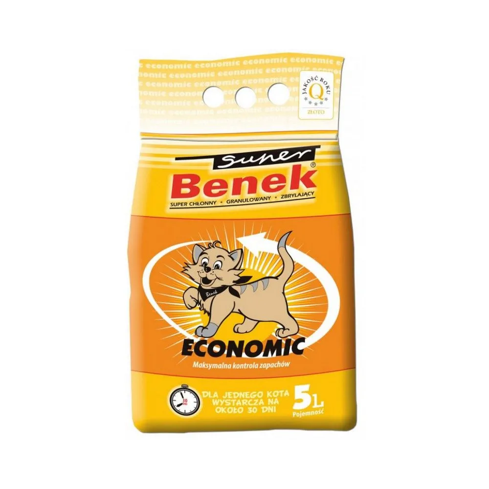 Super Benek Economic 5L – Zbrylający Żwirek Bentonitowy dla Kotów