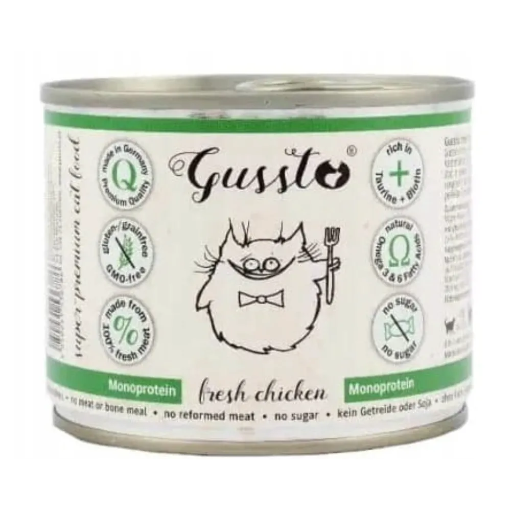 Gussto Fresh Chicken 200g – Pełnoporcjowa Karma z Kurczakiem dla Kota