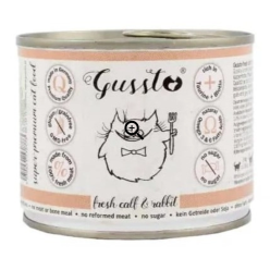 Gussto Fresh Calf & Rabbit 200g – Pełnoporcjowa Karma z Cielęciną i Królikiem