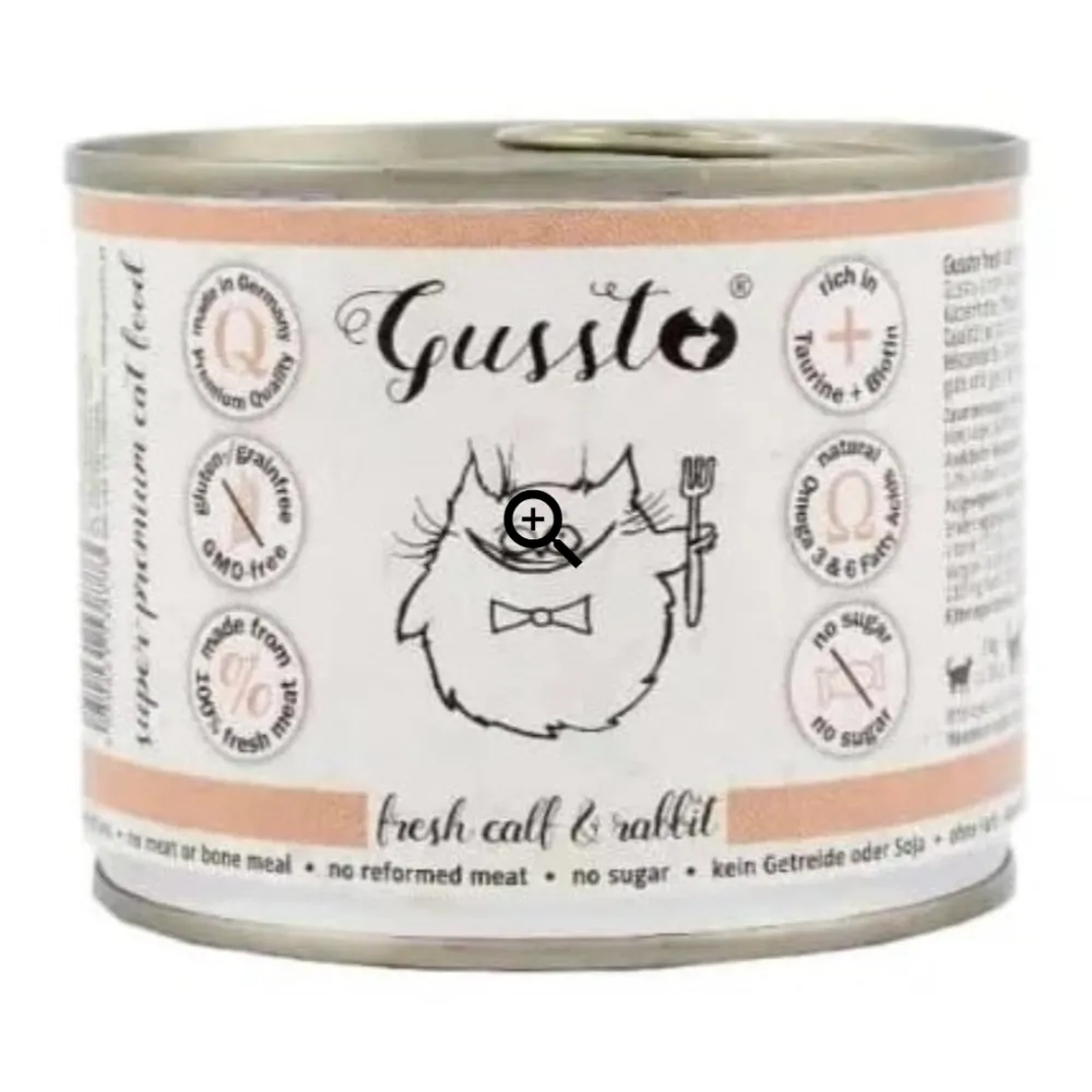 Gussto Fresh Calf & Rabbit 200g – Pełnoporcjowa Karma z Cielęciną i Królikiem