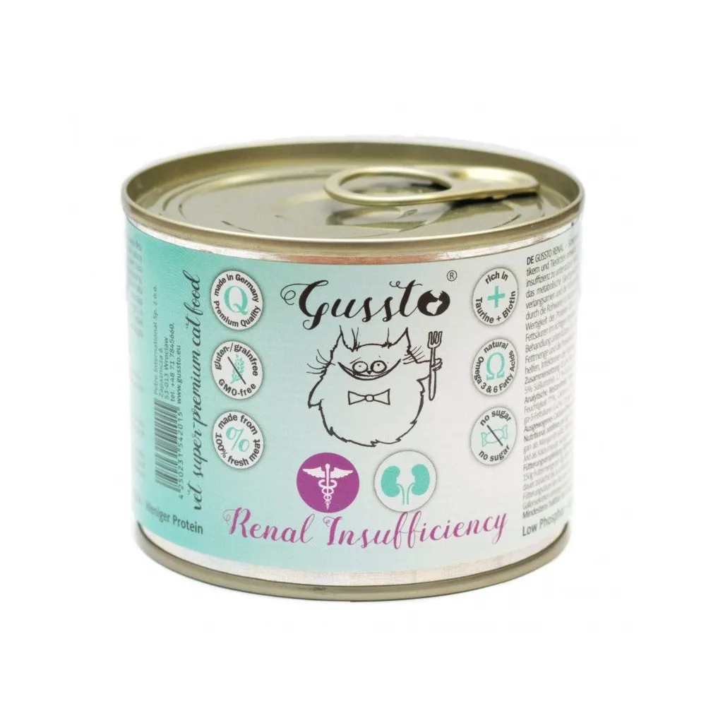 Gussto Renal 200g – Specjalistyczna karma nerkowa dla kotów z niewydolnością