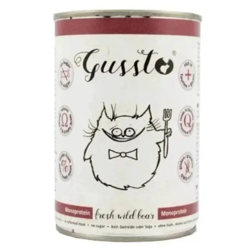 Gussto Fresh Wild Boar 400g – Monoproteinowa karma dla kota z dzikiem