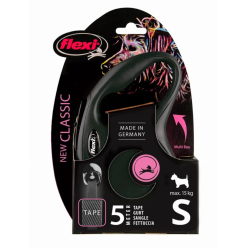 Flexi New Classic Taśma S 5M/15kg Czarna – Smycz Automatyczna dla Psa