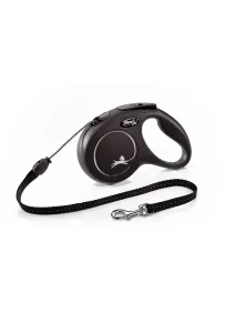 Flexi New Classic Linka M 5M Czarna dla Psów do 20kg – Smycz Automatyczna