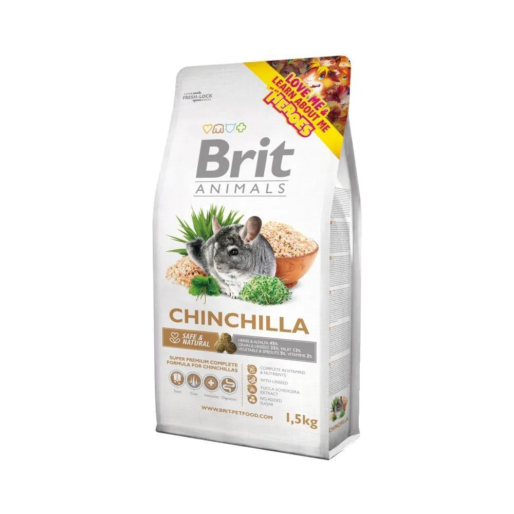 Brit Animals Chinchilla Complete 1,5kg – Pełnowartościowa karma dla szynszyli