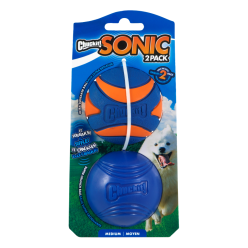 Chuckit! Sonic Ball – Dwupak piłek dla psa z dźwiękiem, 6,5 cm