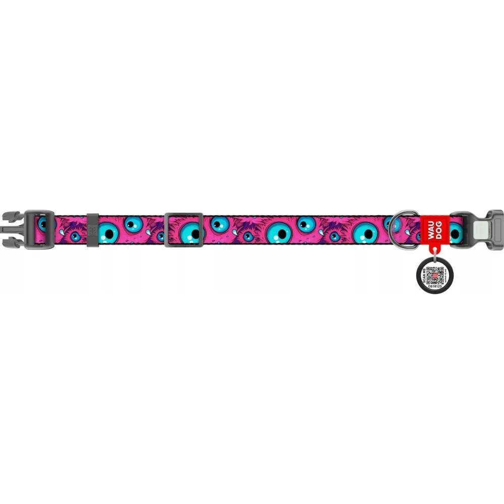 Wau Dog Obroża QR 20mm/28-40cm Monster Eye – Styl i Bezpieczeństwo