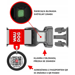 Wau Dog Obroża QR 25mm/37-58cm Granaty – Styl i Maksymalne Bezpieczeństwo