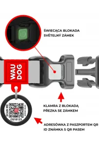 Wau Dog Obroża QR 25mm/37-58cm Granaty – Styl i Maksymalne Bezpieczeństwo