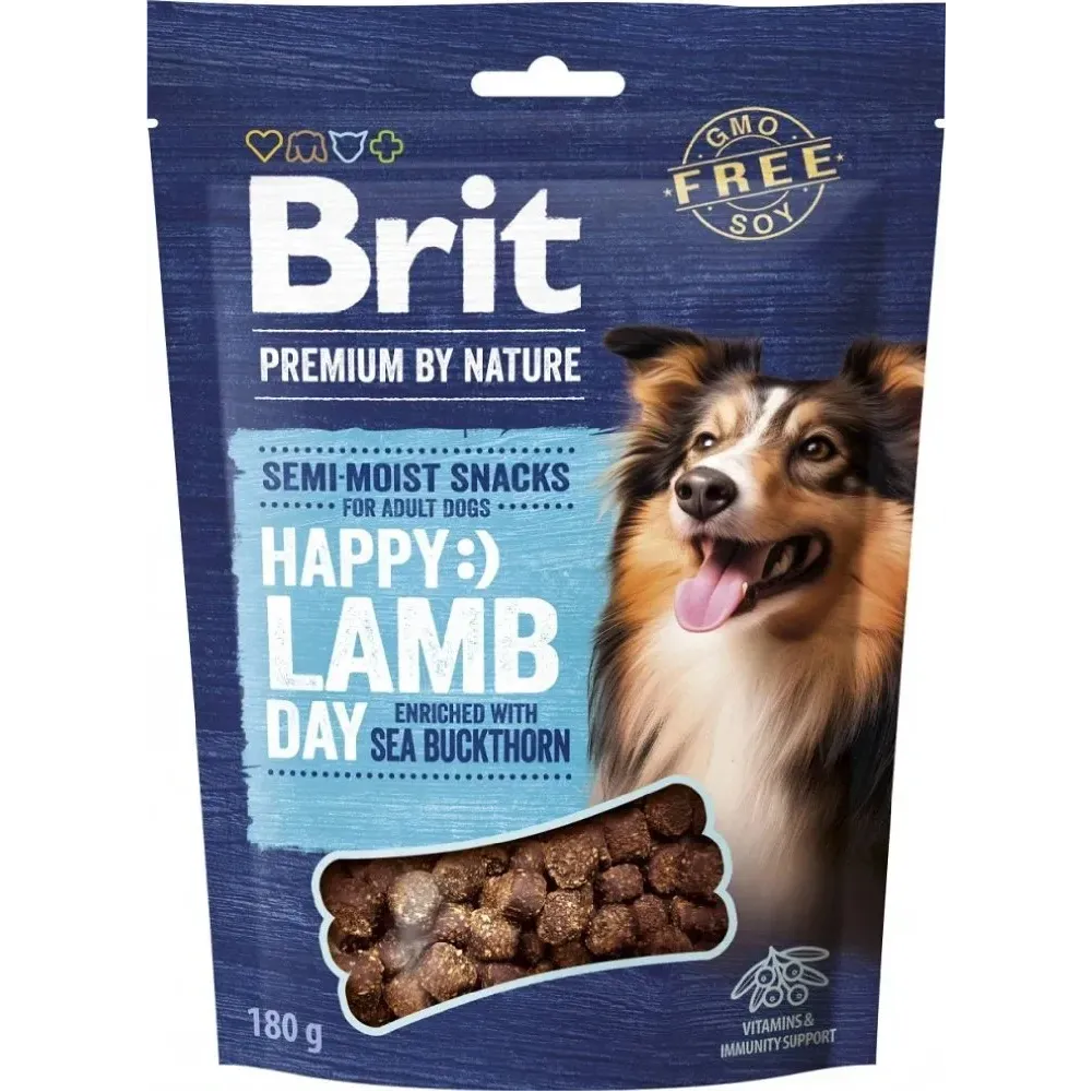 Brit Premium Happy Snacks Jagnięcina & Rokitnik 180g – Zdrowa Nagroda!