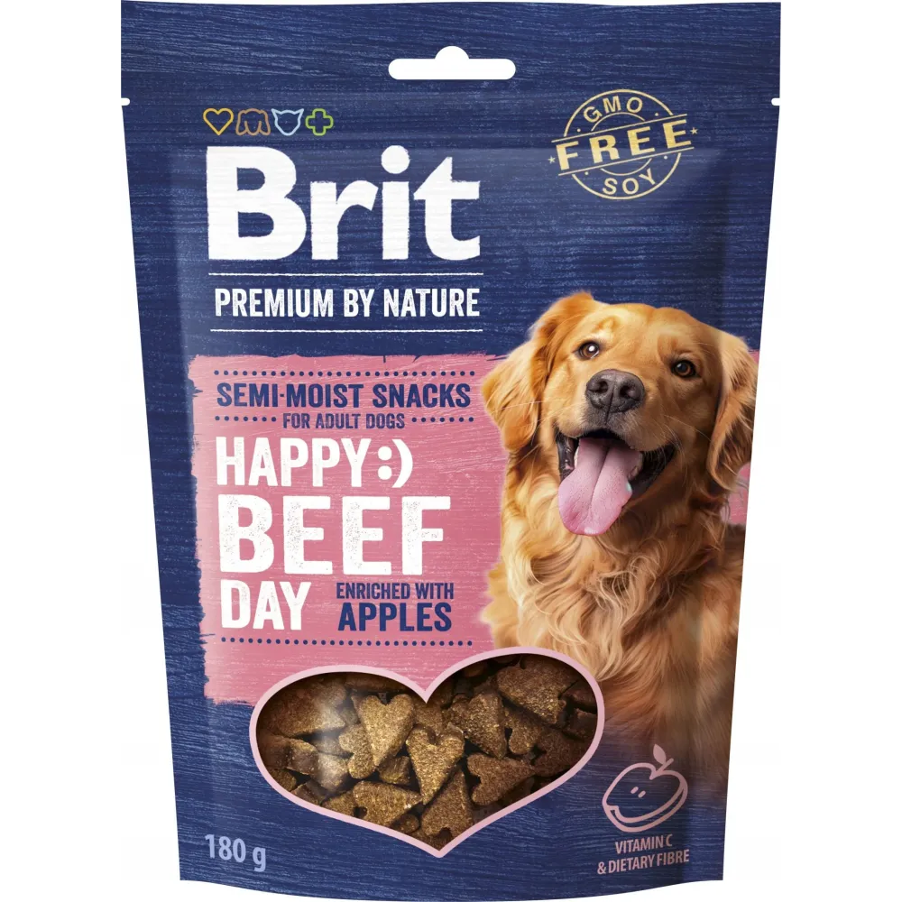 Soczyste Przysmaki Brit Premium: Wołowina i Jabłka, 180g – Zdrowie i Radość dla Twojego Psa!
