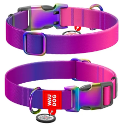Collar Waudog Recycled Obroża Nylonowa Z Qr-Paszportem, Gradient Xl 25Mm X 37-58Cm Fioletowy