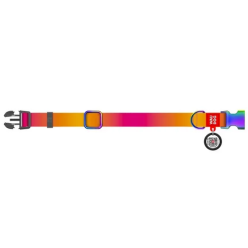 Collar Waudog Recycled Obroża Nylonowa Z Qr-Paszportem, Gradient M 20Mm X 28-40Cm Pomarańczowy