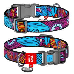 Collar Waudog Nylon Obroża Nylonowa Z Qr-Paszportem, Plastikowy Fastex, Wzór Lato, 25Mm/37-58Cm