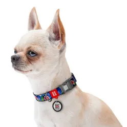 Collar Waudog Nylon Obroża Nylonowa Z Qr-Paszportem, Plastikowy Fastex, Wzór Figa, M 20Mm/28-40Cm