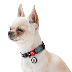 Collar Waudog Nylon Obroża Nylonowa Z Qr-Paszportem, Plastikowy Fastex, Wzór Nasa, 15Mm/25-35Cm