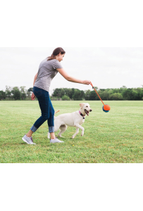 Piłka z Linką dla Psa Rope Fetch 14 cm – Szarpanie, Kopanie, Rzucanie