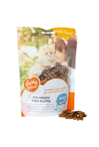 Duvo+ Crunchy Fish Puffs 50g - chrupiące przekąski dla kota z miękkim rybnym nadzieniem
