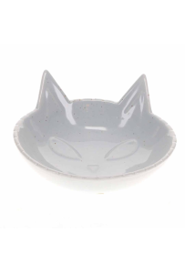 Duvo+ Miska ceramiczna dla kota 175ml jasnoszara z kocim wzorem