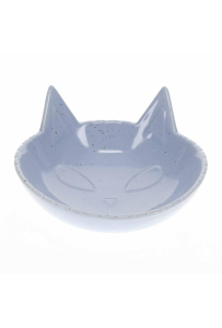 Duvo+ Niebieska miska ceramiczna dla kota 175ml z kocim wzorem