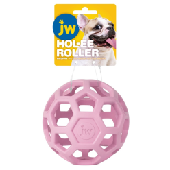 JW Hol-EE Roller Medium Pink 11,5 cm – różowa piłka dla psa z gumy