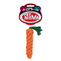 Pet Nova Marchewka – zabawka dentystyczna dla psa z naturalnej bawełny, długość 15 cm