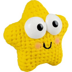 Duvo+ Rozgwiazda – żółta piszcząca zabawka dla psa z bezpiecznego lateksu, 11x5x11 cm