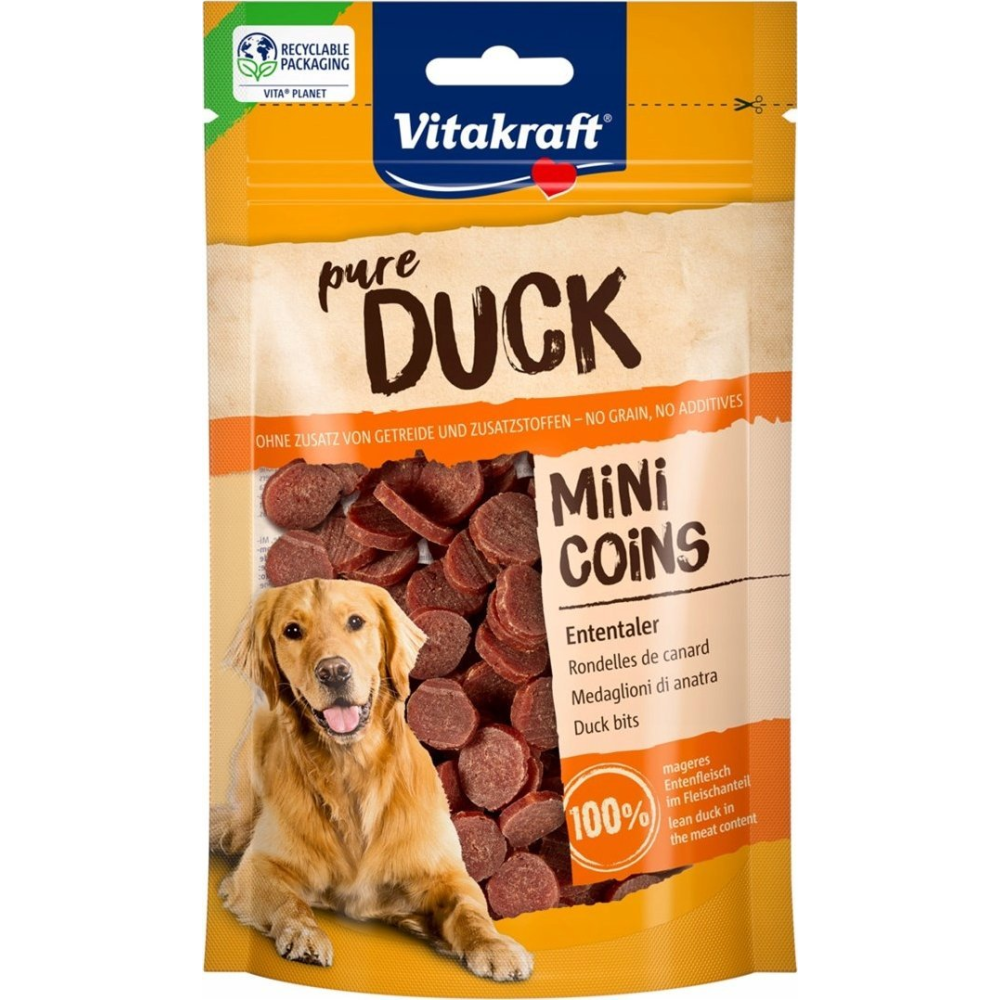 Vitakraft Duck Mini Coins 80g – mięsne przysmaki z kaczki dla psa, bez konserwantów