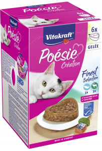 Vitakraft Poesie Multipack 6x85g – łosoś i dziczyzna w galaretce, serduszka dla kota