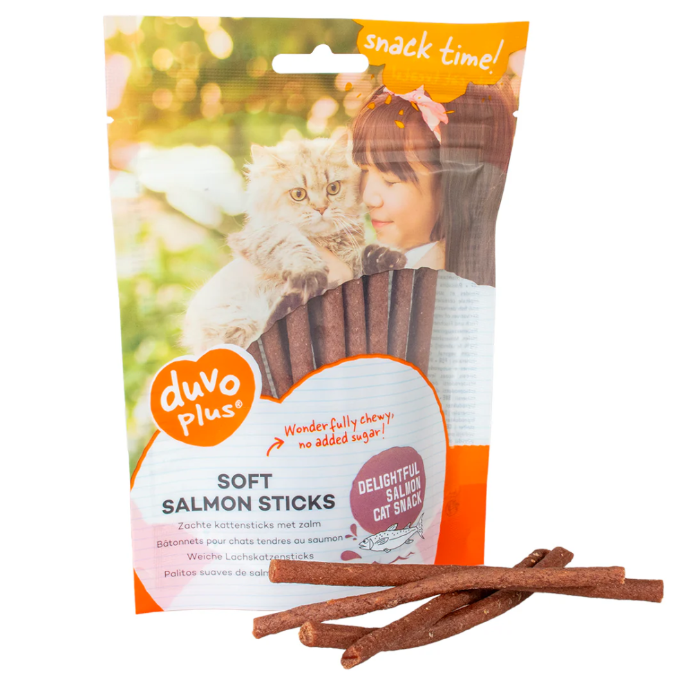 Duvo+ Soft Salmon Sticks 50g – miękkie przysmaki z łososiem i tauryną dla kota